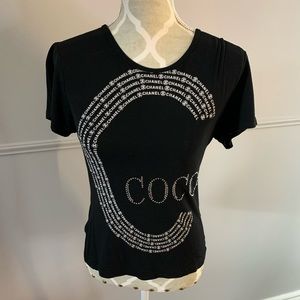 Black Coco Bling Short Sleeve Top